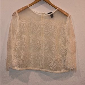 White laced see through long sleeve